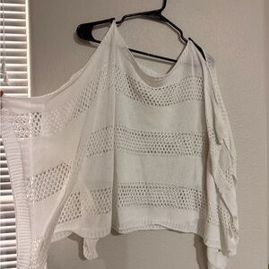 Elegant White Knit beach cover up